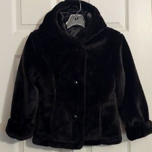 REVERSIBLE Lined Faux Fur Coat 10/12 Hooded